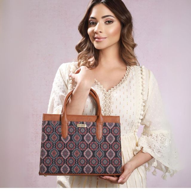 Priyaasi Women's Canvas and PU 5.7 L Handbag | Multicolour - One Size