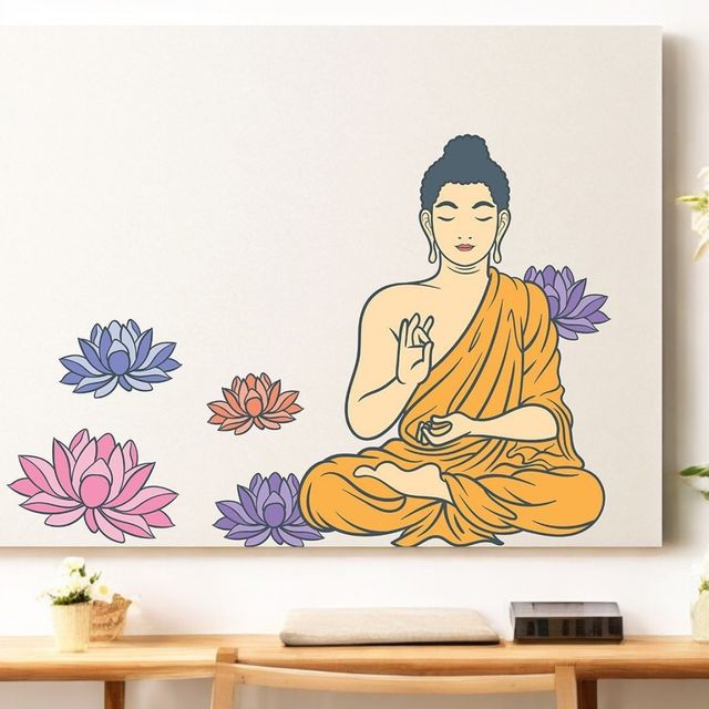 Wollzo 90 cm Buddha Removable Sticker
