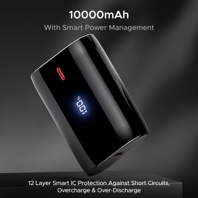 boAt 10000 mAh Pocket Size Power Bank w/ 2-Way 22.5W Fast Charging - PB300 Air (Carbon Black)