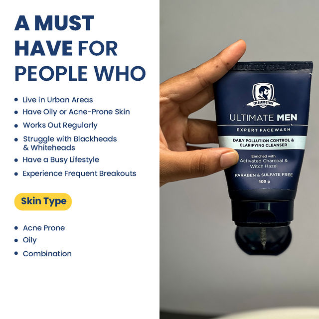 The Beard Story Face Wash With Activated Charcoal Deep Cleansing Pollution Control & Oil Absorption