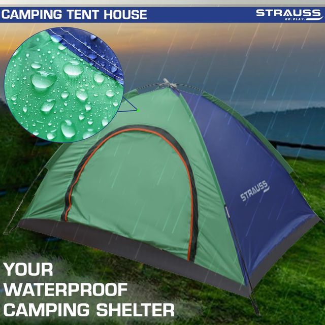 Strauss Portable Waterproof Camping Tent, 2 Persons (Multi Color)