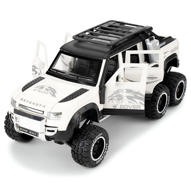 Toyshine 1:28 Die Cast D-Rover Vehicle with Music, Lights & Pull Back for Kids 3+ (White)