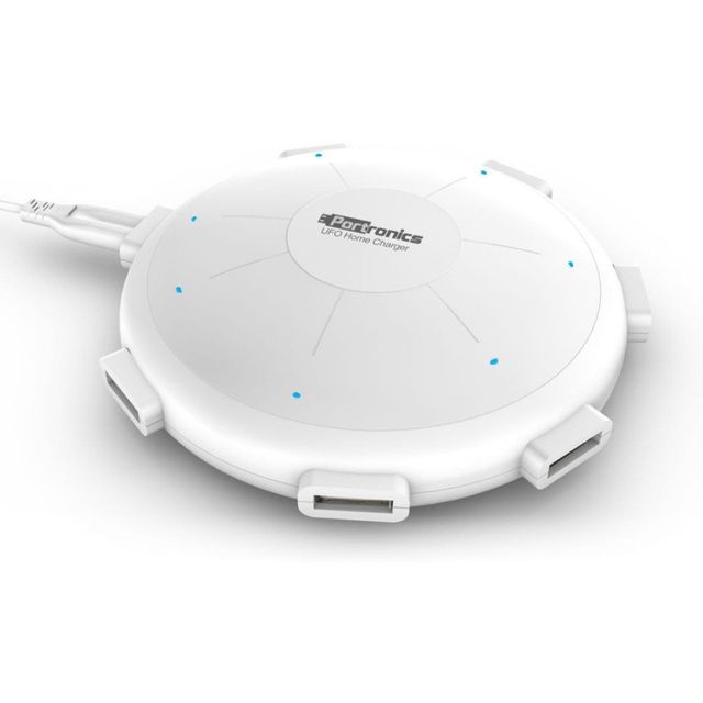 Portronics POR 343 UFO USB Home Charger 6Ports 8A Charging Station for Smartphones & Tablets- White