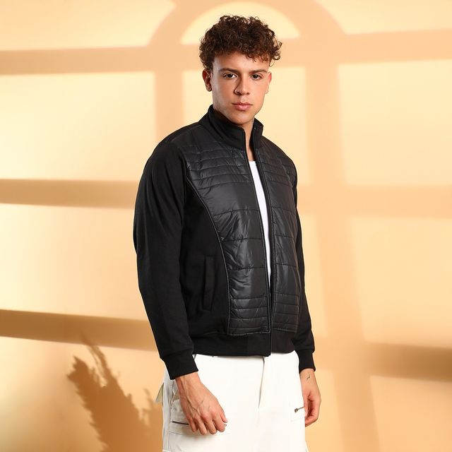 Campus Sutra Men's Winter Jacket | Black - L
