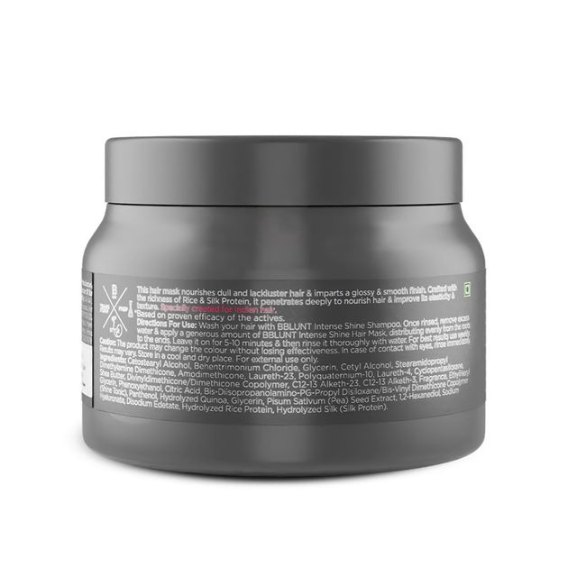 Bblunt Intense Shine Hair Mask With Rice & Silk Protein For Softer SmoOTHER & Shinier Hair 250 g X 2 Combo
