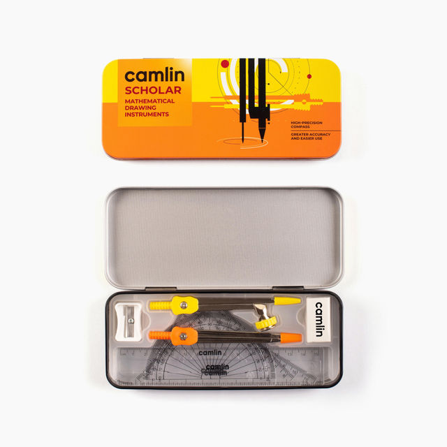  Camlin Geometry Box | Complete Geometry Tools - Orange
