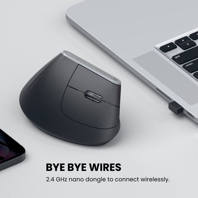 Portronics Vertical Advanced Ergonomic Mouse(Black)