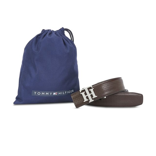 Tommy Hilfiger Men's Leather Belt | Brown - 40 Inches