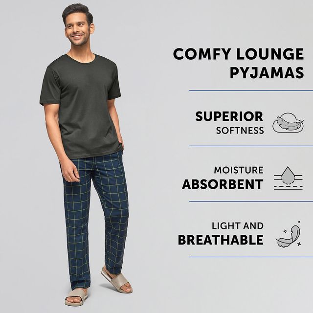 XYXX Checkmate 100% super combed cotton Checks Pyjama Relaxed Fit