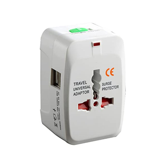 Universal All-In-One Worldwide International USB Travel Adapter - 2 USB Support
