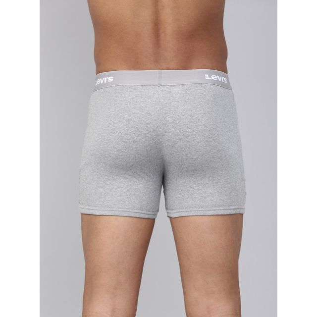 Levi's Innerwear Men's Solid Combed Cotton Boxer Brief | Light Grey Melange - L