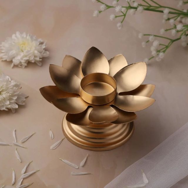 Urban Born Religious Lotus Candle Holder For Home Décor