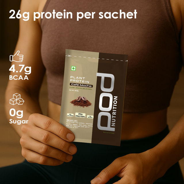 Pod Nutrition Cafe Mocha Plant Protein - 26G Protein - Single Serve