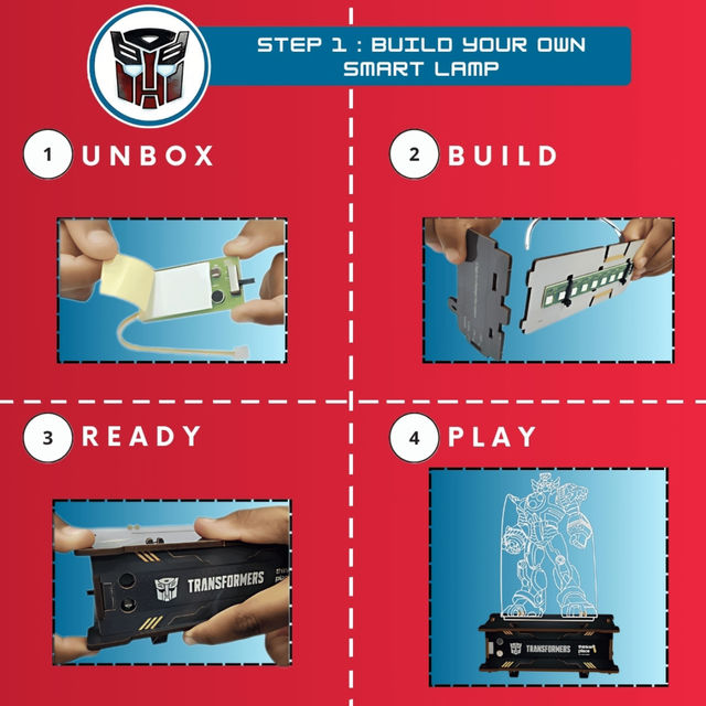 ThinkerPlace Transformers Smart Lamp DIY Kit | Build & Play with Sensor-Activated Lamp (Age 6+)