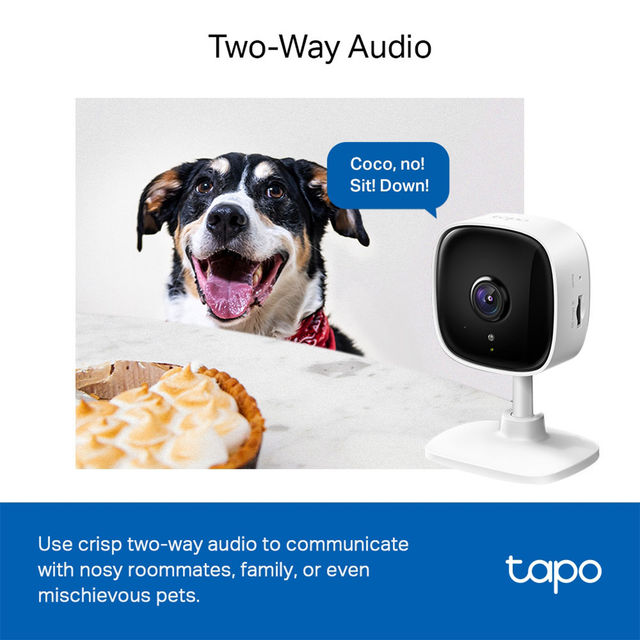TP-Link Tapo C100 Home Security Wi-Fi Camera 2MP 1080p, Alexa Enabled, 2-Way Audio, Night Vision