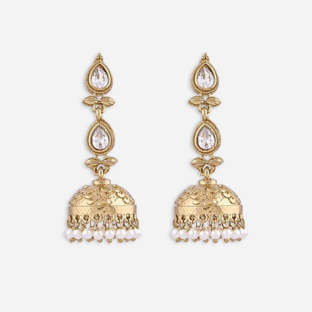 Fida Women Jhumkas Earrings Gold - One Size