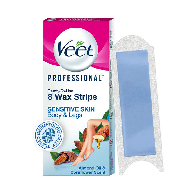 Veet Professional Waxing Strips Kit For Sensitive Skin | 8 Strips
