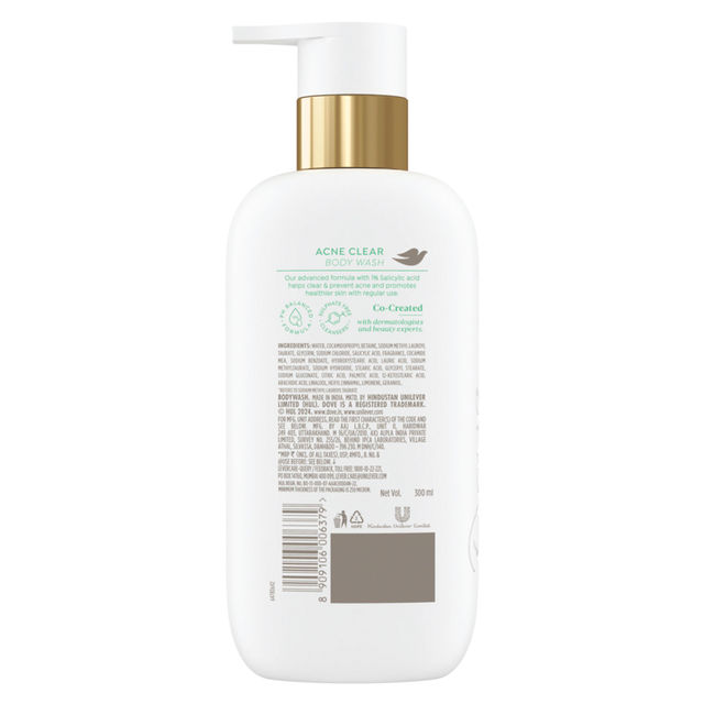 Dove 1% Salicylic Acid Formula Acne Clear Serum Body Wash
