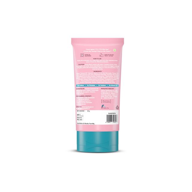 Aqualogica Radiance+ Dewy Sunscreen SPF 50 PA+++ | Watermelon and Niacinamide