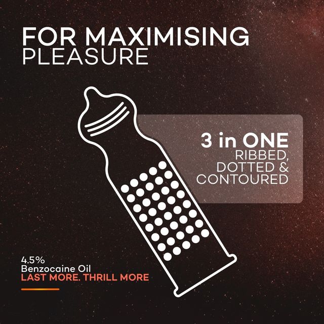 Manforce Dotted Delay Condoms With Benzocaine 4.5% (Orange Flavor)