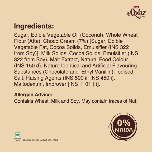 Unibic Wafer Belgium Chocolate Qubz 120 g Combo