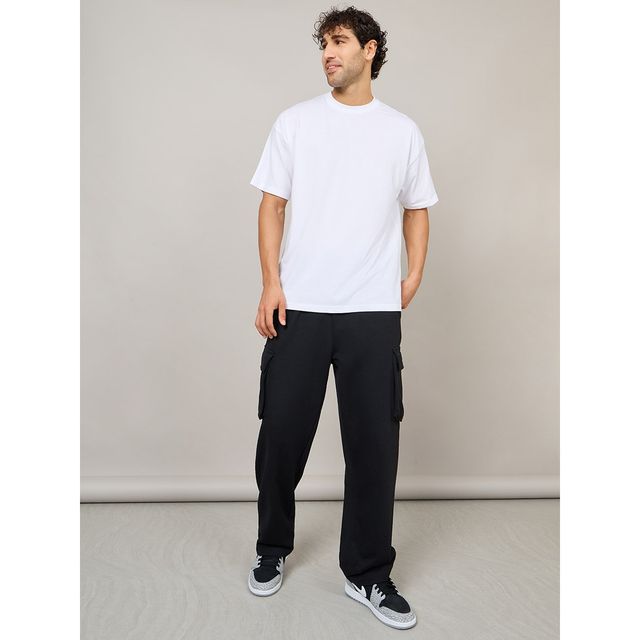 Styli Men's Oversized Tee with Back Print | White - XL