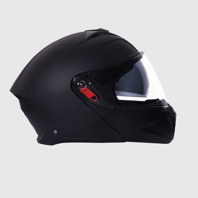 Studds Trooper ISI-DOT CertifiedFlip-up Helmet with Dual Visor |Matt Black - L