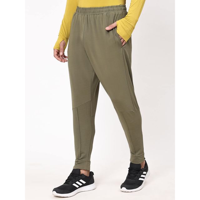 Dida Men's Track Pant Regular Comfortable Stretchable Dry-Fit | Olive - M