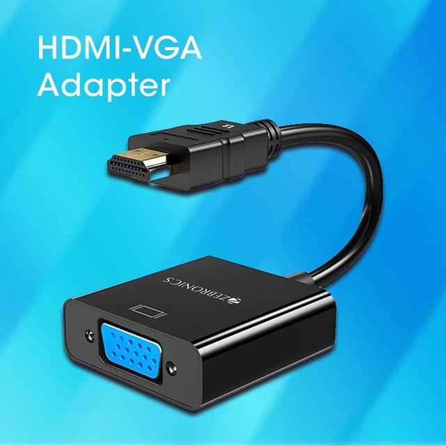 Zebronics HAV01 HDMI To VGA Converter | 24K Gold Plated - Black