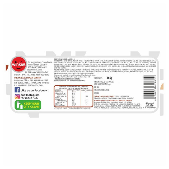 Winkies Swiss Roll Chocolate