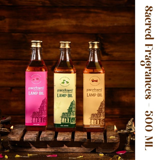 Panchami Sacred Fragrances Lamp Oil | Set Of 4 - Assorted