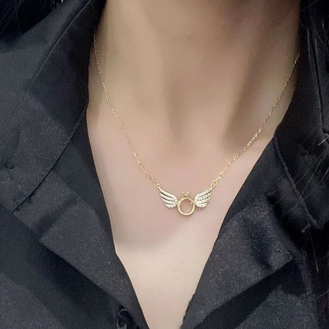Salty Fashion Gold Color Angel Wings Necklace for Women