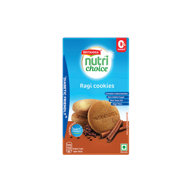 Britannia NutriChoice Ragi Cookies | Diabetic Friendly | Zero Added Sugar & 0% Maida 150 g Combo
