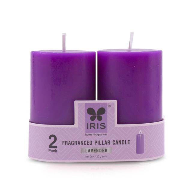 IRIS Lavender Scented Pillar Candle| Rakhi Gift for Brother & Sister