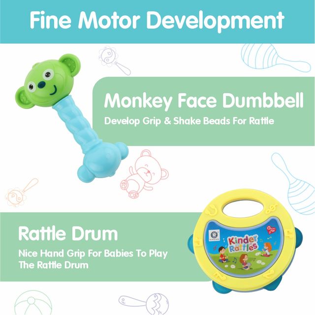 Aditi Toys Kid Rattles, 2Pcs Non-Toxic Free Baby Rattles, Rattle Set For Infants, 3,6,9 Months