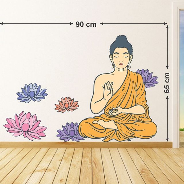 Wollzo 90 cm Buddha Removable Sticker