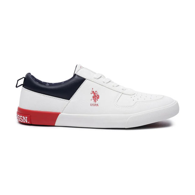 U.S. Polo Assn. Men's Men's Men Panelled Colour Block Clanal Sneakers Off white - UK 8
