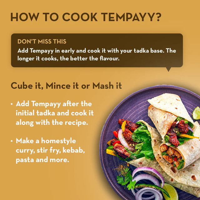 Hello Tempayy Spiced Tawa Masala Soyabean Tempeh Cubes Protein & Fibre Rich 200 g Combo