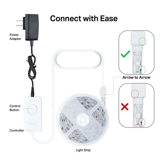 TP-Link Tapo L920-5 Smart Wi-Fi Light Strip 16million RGBIC, Works with Alexa & Google Multicolor