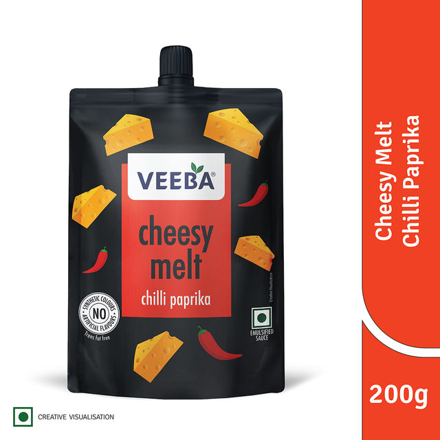 Veeba Cheesy Melt Chilli Paprika Cheesy Spread And Dressing (200g) & Veeba Garlic Cheesy Spread & Dressing Melt Garlic (200g) Combo