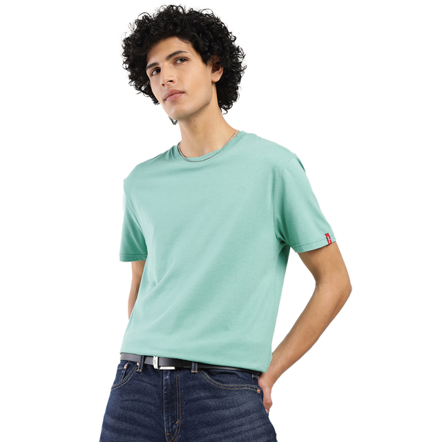 Levi's Men's Poly Cotton Round Neck T-shirt | Light Green - M