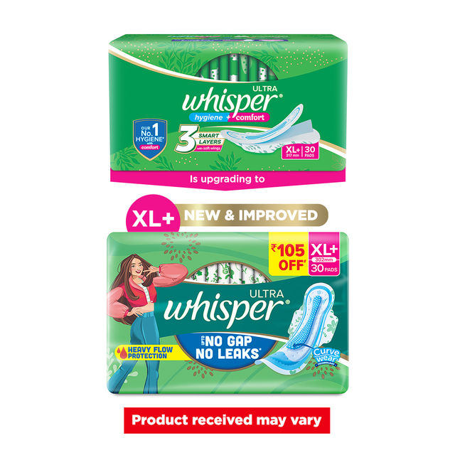 Whisper Ultra Clean XL+ Sanitary Pads