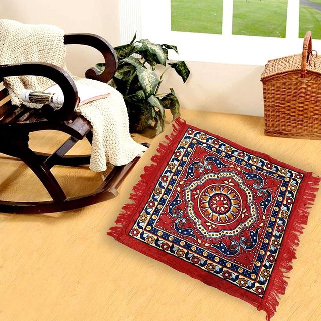 Elegant Weavers Aasan Mat - Maroon