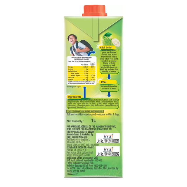 Real Fruit Power -Masala Guava Juice Tetrapack 1 l Combo