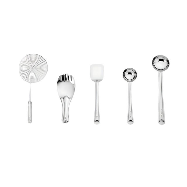 Classic Essentials Stainless Steel Cooking and Serving Spoon Set 10 Pcs Kitchen Tool Set Silver