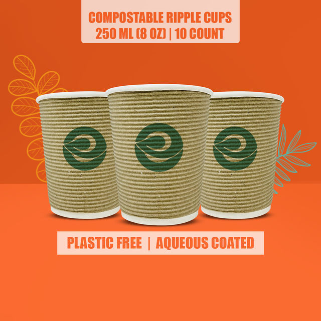 ECO SOUL 250 ml | 10 Count | Disposable Cup/Glass