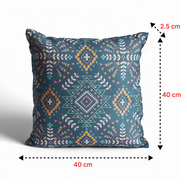 Teal By Chumbak | Mexico Aztec 16 inch Cushion Covers Set Of 5