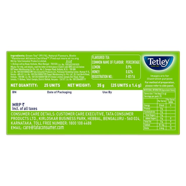 Tetley Beauty Care - Lemon | Honey Green Tea