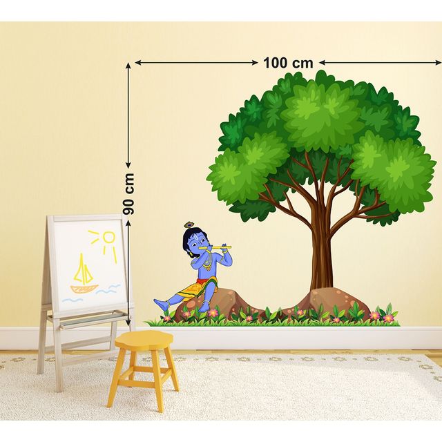 BAY6 Lord Krishna with Tree Sticker