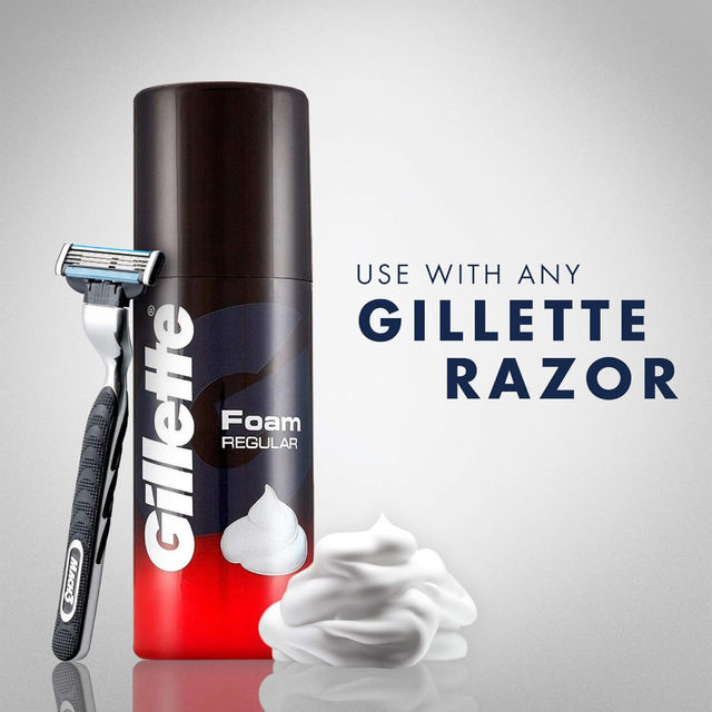 Gillette Regular Pre Shave Foam (50g) & Gillette Mach3 Menâ€™S Razor With 2 Cartridges (1pc) Combo